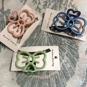 Fashion Butterfly Hair Clips - Pink, Blue, Green